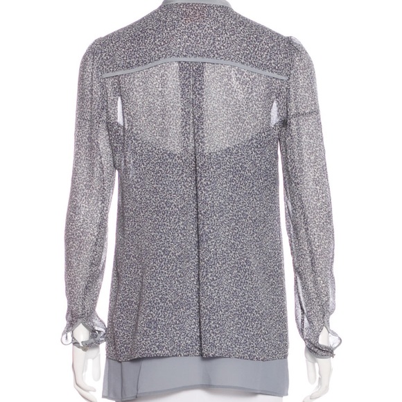 Tory Burch Silk Leopard Print Ruffle Front Blouse with Camisole - Picture 14 of 16